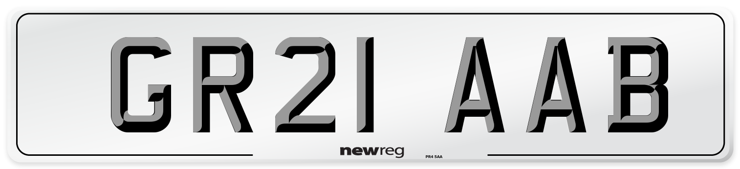 GR21 AAB Number Plate from New Reg